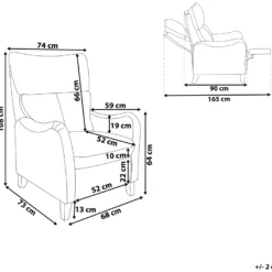 Fauteuil Inclinable En Tissu Marron ROYSTON 14 Fauteuil Inclinable En Tissu Marron ROYSTON -Promos Fauteora Magasin fauteuil 17475509