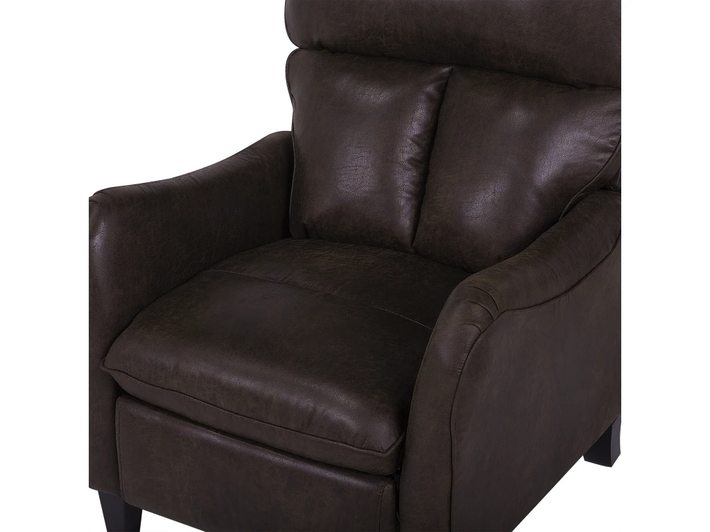 Fauteuil Inclinable En Tissu Marron ROYSTON 10 Fauteuil Inclinable En Tissu Marron ROYSTON – Image 8