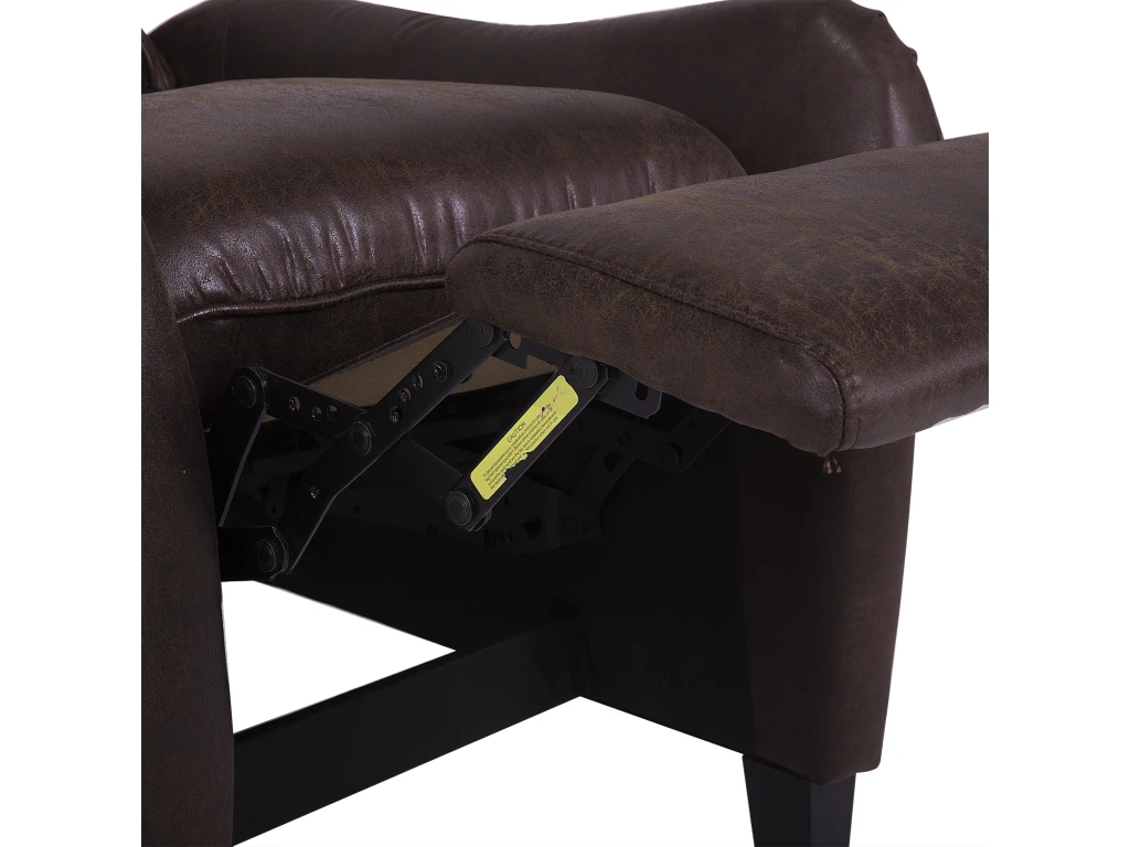 Fauteuil Inclinable En Tissu Marron ROYSTON 12 Fauteuil Inclinable En Tissu Marron ROYSTON – Image 10