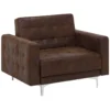 Fauteuil En Cuir PU Marron ABERDEEN -Promos Fauteora Magasin fauteuil 17475525