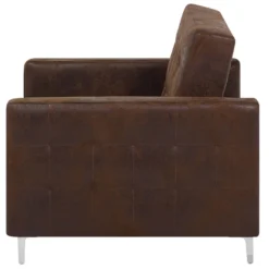 Fauteuil En Cuir PU Marron ABERDEEN -Promos Fauteora Magasin fauteuil 17475539