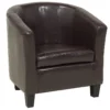 Fauteuil Club En Cuir PU Marron BORWICK -Promos Fauteora Magasin fauteuil 17584687