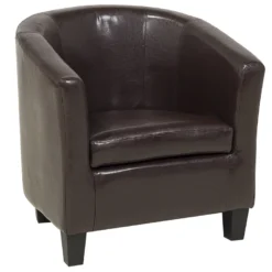 Fauteuil Club En Cuir PU Marron BORWICK