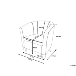Fauteuil Club En Cuir PU Marron BORWICK -Promos Fauteora Magasin fauteuil 17584691