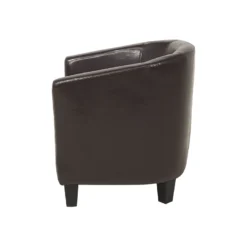 Fauteuil Club En Cuir PU Marron BORWICK -Promos Fauteora Magasin fauteuil 17584697