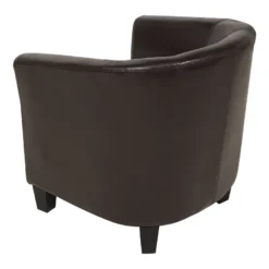 Fauteuil Club En Cuir PU Marron BORWICK -Promos Fauteora Magasin fauteuil 17584701