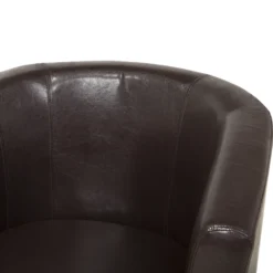 Fauteuil Club En Cuir PU Marron BORWICK -Promos Fauteora Magasin fauteuil 17584705