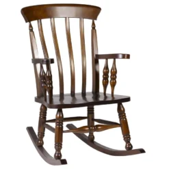 FLAMINGO - Fauteuil à Bascule En Bois D'acajou Couleur Marron