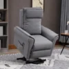 Fauteuil De Massage Releveur électrique - Fauteuil Inclinable Avec Repose-pied Ajustable Et Télécommande - Tissu Aspect Lin Gris -Promos Fauteora Magasin fauteuil 17598165