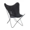 Chaise Lounge Cuir Noir Piétement épingle - HOHA -Promos Fauteora Magasin fauteuil 17627043