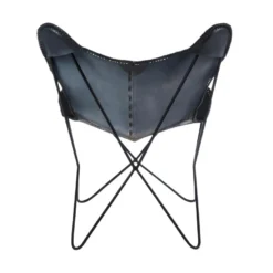 Chaise Lounge Cuir Noir Piétement épingle - HOHA -Promos Fauteora Magasin fauteuil 17627047