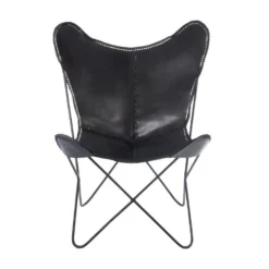 Chaise Lounge Cuir Noir Piétement épingle - HOHA -Promos Fauteora Magasin fauteuil 17627049