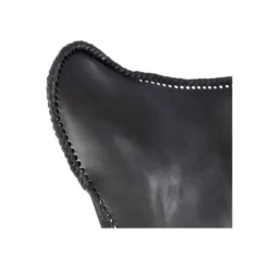 Chaise Lounge Cuir Noir Piétement épingle - HOHA -Promos Fauteora Magasin fauteuil 17627053