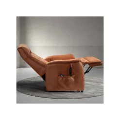 Fauteuil Relax électrique Releveur Microfibre Cognac - VENIO 12 Fauteuil Relax électrique Releveur Microfibre Cognac - VENIO -Promos Fauteora Magasin fauteuil 17627291