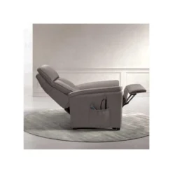 Fauteuil Relax électrique Releveur Cuir Taupe - SAYA -Promos Fauteora Magasin fauteuil 17627325