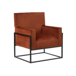 Fauteuil Terracotta Velours/Métal - JYAMITI