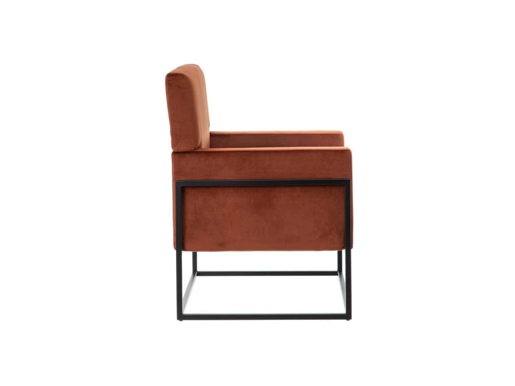 Fauteuil Terracotta Velours/Métal - JYAMITI 5 Fauteuil Terracotta Velours/Métal - JYAMITI – Image 3