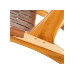 Fauteuil Teck/Cuir Tressé Cognac Avec Coussin - ESSAOUIRA 12 Fauteuil Teck/Cuir Tressé Cognac Avec Coussin - ESSAOUIRA -Promos Fauteora Magasin fauteuil 17628559