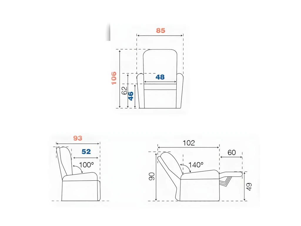 Fauteuil Relax Electrique Tissu Gris - AUSTRALIO 6 Fauteuil Relax Electrique Tissu Gris - AUSTRALIO – Image 4