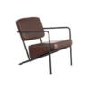 Fauteuil Vintage Métal/Simili Cuir Marron - NANEL -Promos Fauteora Magasin fauteuil 17789439