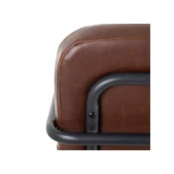 Fauteuil Vintage Métal/Simili Cuir Marron - NANEL -Promos Fauteora Magasin fauteuil 17789447