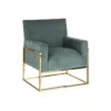 Fauteuil Métal Doré/Tissu Vert D'eau - NOFOA -Promos Fauteora Magasin fauteuil 17789511
