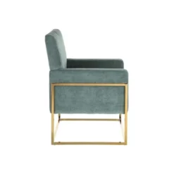 Fauteuil Métal Doré/Tissu Vert D'eau - NOFOA -Promos Fauteora Magasin fauteuil 17789515