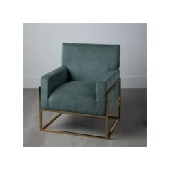 Fauteuil Métal Doré/Tissu Vert D'eau - NOFOA -Promos Fauteora Magasin fauteuil 17789517