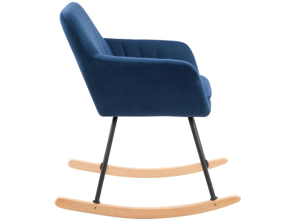 Rocking-chair Isola En Velours Bleu 9 Rocking-chair Isola En Velours Bleu – Image 7