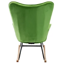 Fauteuil à Bascule Rocking Chair Bouton Décoratif En Tissu Velours Vert Confortable Et Design FAB10076 8 Fauteuil à Bascule Rocking Chair Bouton Décoratif En Tissu Velours Vert Confortable Et Design FAB10076 -Promos Fauteora Magasin fauteuil 17958597