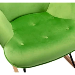 Fauteuil à Bascule Rocking Chair Bouton Décoratif En Tissu Velours Vert Confortable Et Design FAB10076 9 Fauteuil à Bascule Rocking Chair Bouton Décoratif En Tissu Velours Vert Confortable Et Design FAB10076 -Promos Fauteora Magasin fauteuil 17958599