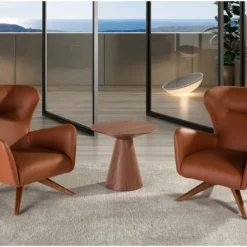 Fauteuil Pivotant En Croûte De Cuir Et Bois 5038 ANGEL CERDA 14 Fauteuil Pivotant En Croûte De Cuir Et Bois 5038 ANGEL CERDA -Promos Fauteora Magasin fauteuil 18428969