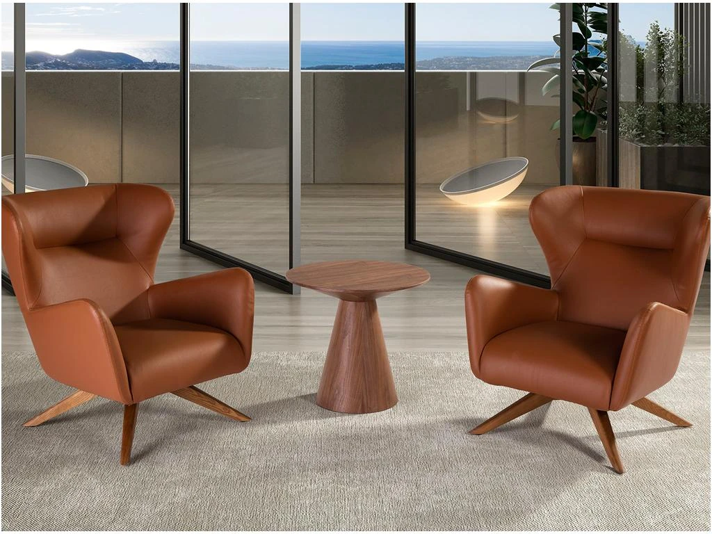 Fauteuil Pivotant En Croûte De Cuir Et Bois 5038 ANGEL CERDA 5 Fauteuil Pivotant En Croûte De Cuir Et Bois 5038 ANGEL CERDA – Image 3