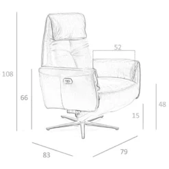 Fauteuil Relax Pivotant En Cuir Arena 5086 ANGEL CERDA -Promos Fauteora Magasin fauteuil 18429419