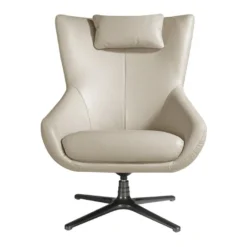 Fauteuil Pivotant En Cuir Gris 5090 ANGEL CERDA -Promos Fauteora Magasin fauteuil 18437999