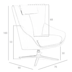 Fauteuil Pivotant En Cuir Gris 5090 ANGEL CERDA -Promos Fauteora Magasin fauteuil 18438005