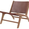 Fauteuil Kuna En Teck Et Cuir Lisse Marron 2 Fauteuil Kuna En Teck Et Cuir Lisse Marron -Promos Fauteora Magasin fauteuil 18752347
