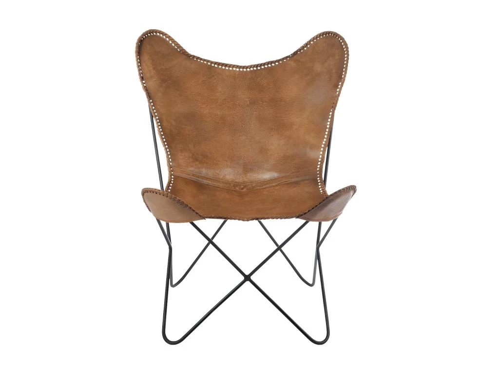 Chaise Lounge Cuir/Métal Cognac Patiné - HOHA 6 Chaise Lounge Cuir/Métal Cognac Patiné - HOHA – Image 4