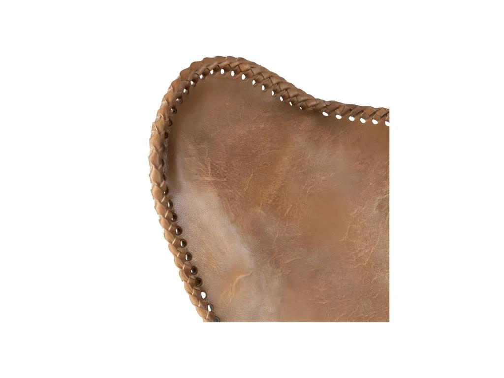 Chaise Lounge Cuir/Métal Cognac Patiné - HOHA 7 Chaise Lounge Cuir/Métal Cognac Patiné - HOHA – Image 5