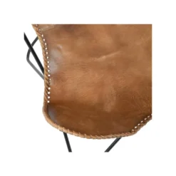 Chaise Lounge Cuir/Métal Cognac Patiné - HOHA 13 Chaise Lounge Cuir/Métal Cognac Patiné - HOHA -Promos Fauteora Magasin fauteuil 18752709