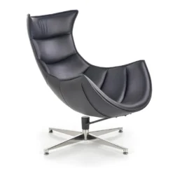Fauteuil Design En Cuir Reconstitué -86 Cm X 84 Cm X 96 Cm - Noir