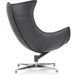 Fauteuil Design En Cuir Reconstitué -86 Cm X 84 Cm X 96 Cm - Noir -Promos Fauteora Magasin fauteuil 18836397