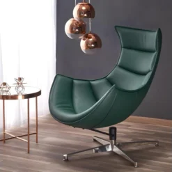 Fauteuil Design En Cuir Reconstitué 86 Cm X 84 Cm X 96 Cm - Vert -Promos Fauteora Magasin fauteuil 18836431
