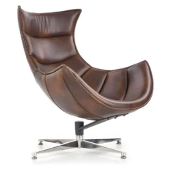 Fauteuil Design En Cuir Reconstitué 86 Cm X 84 Cm X 96 Cm- Marron