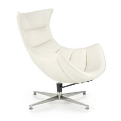 Fauteuil Design En Cuir Reconstitué 86 Cm X 84 Cm X 96 Cm - Blanc