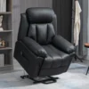 Fauteuil Releveur Inclinable Avec Repose-pied Ajustable - Fauteuil De Relaxation électrique - Revêtement Synthétique Noir -Promos Fauteora Magasin fauteuil 18852573