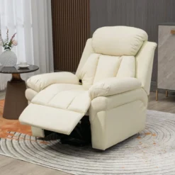 Fauteuil Releveur Inclinable Avec Repose-pied Ajustable - Fauteuil De Relaxation électrique - Revêtement Synthétique Crème 10 Fauteuil Releveur Inclinable Avec Repose-pied Ajustable - Fauteuil De Relaxation électrique - Revêtement Synthétique Crème -Promos Fauteora Magasin fauteuil 18852589