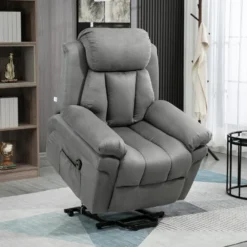 Fauteuil De Relaxation électrique Fauteuil Releveur Inclinable Avec Repose-pied Ajustable Tissu Gris