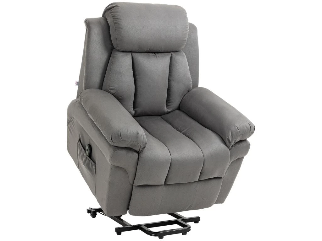 Fauteuil De Relaxation électrique Fauteuil Releveur Inclinable Avec Repose-pied Ajustable Tissu Gris 4 Fauteuil De Relaxation électrique Fauteuil Releveur Inclinable Avec Repose-pied Ajustable Tissu Gris – Image 2