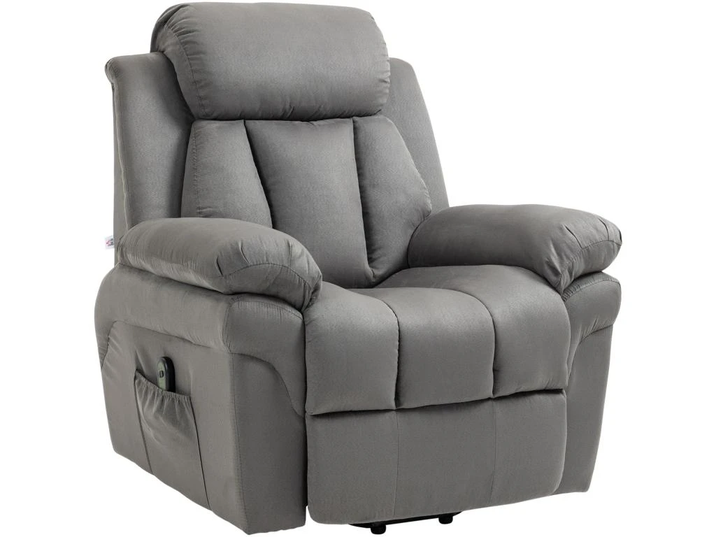 Fauteuil De Relaxation électrique Fauteuil Releveur Inclinable Avec Repose-pied Ajustable Tissu Gris 6 Fauteuil De Relaxation électrique Fauteuil Releveur Inclinable Avec Repose-pied Ajustable Tissu Gris – Image 4